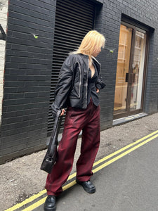 LOUIS GABRIEL NOUCHI - Straight - Leg Denim Trousers - SS25 - DARK RED GLOSSY